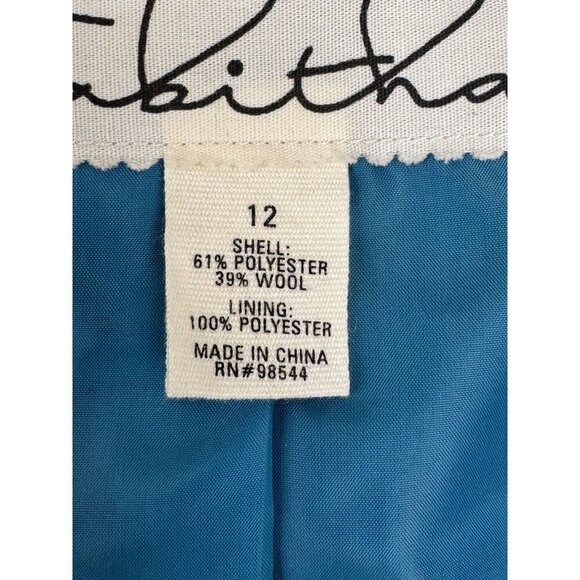 Anthropologie Tabitha Moretown Burgundy Red Blue Plaid Belted Blazer Size 12 - Picture 15 of 15